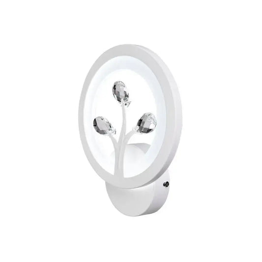 Aplica LED DAISY, 13W, Lumina Rece/Calda/Neutra, Alb cu Cristal