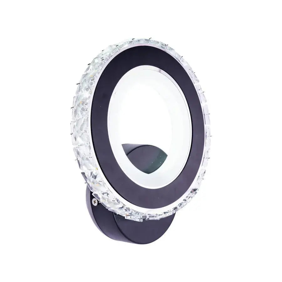 Aplica LED NOVA Rotonda, 16W, Negru & Inox, lumina Calda/Rece/Neutra