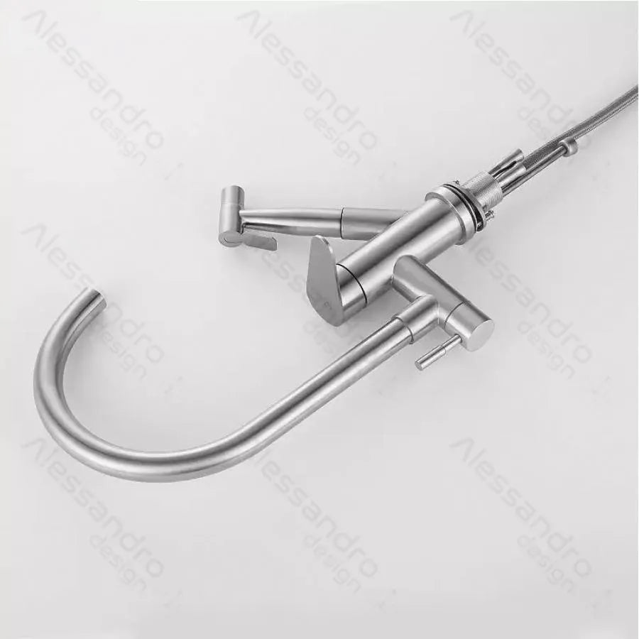 Baterie Bucatarie cu Dus Extractibil, Inox SUS304, Satinat, CF034