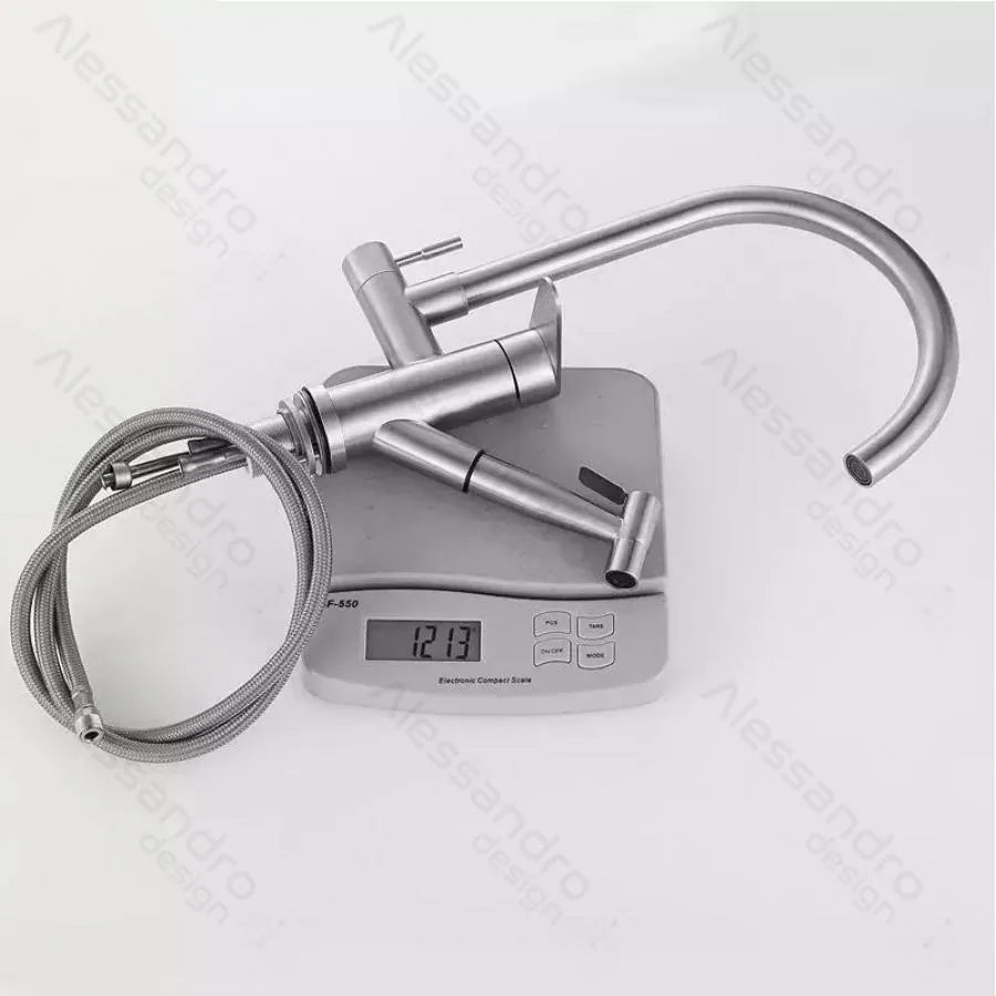 Baterie Bucatarie cu Dus Extractibil, Inox SUS304, Satinat, CF034