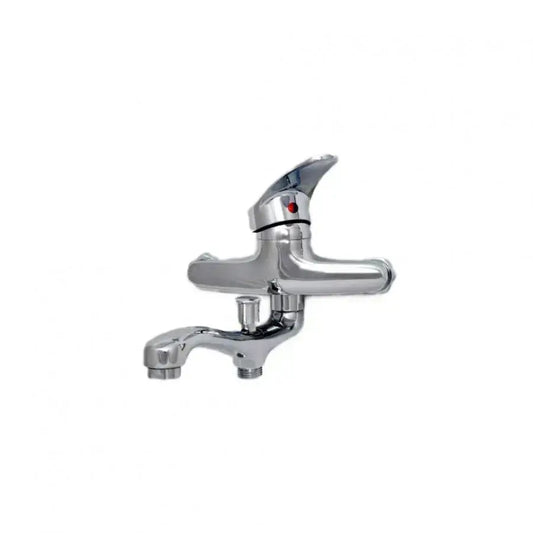 Baterie Cada Crom Lucios - Set Complet cu Pipa Pivotanta de 18cm, Para, Furtun și Excentrice Incluse