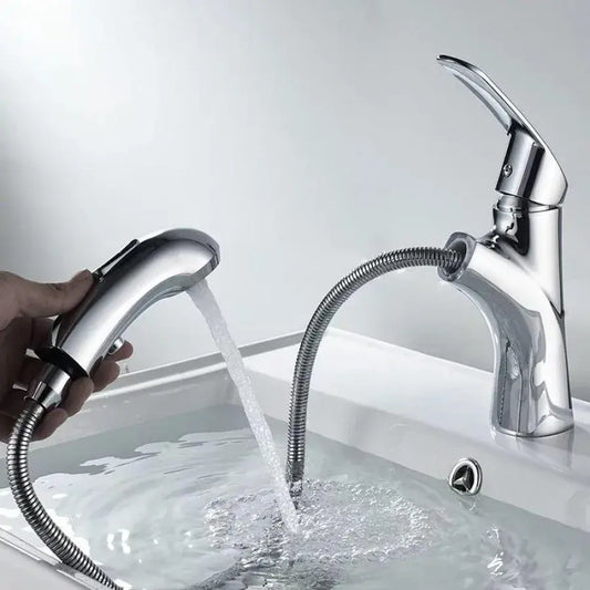 Baterie Lavoar cu Dus Extractibil, Alama Sanitara, Crom, OD/2030