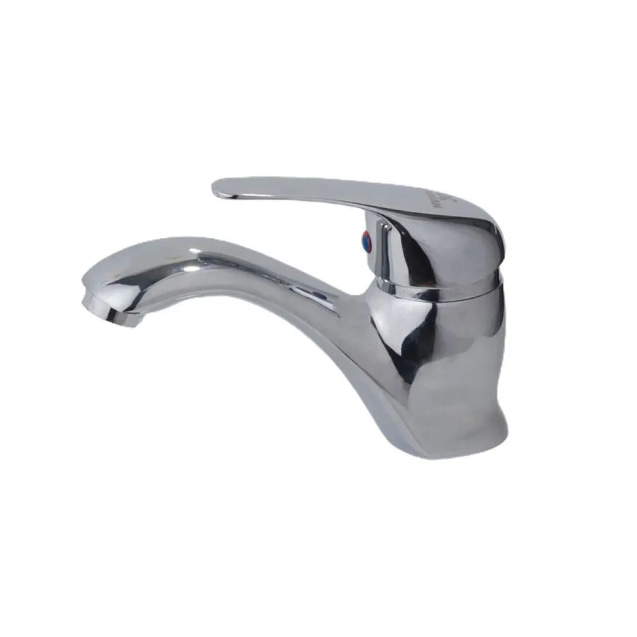 Baterie Lavoar cu Pipa Fixa, Aliaj, Crom, LV002