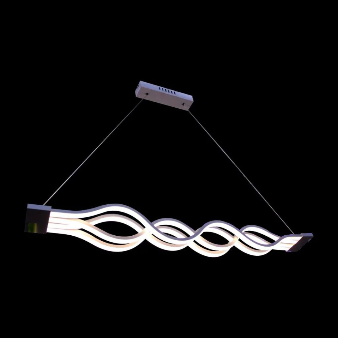 Lustra LED suspendata cu telecomanda WAVE, 76W, 4 Cercuri, lumina Rece/Calda/Neutra, Dimabila, Negru, Inaltime Reglabila