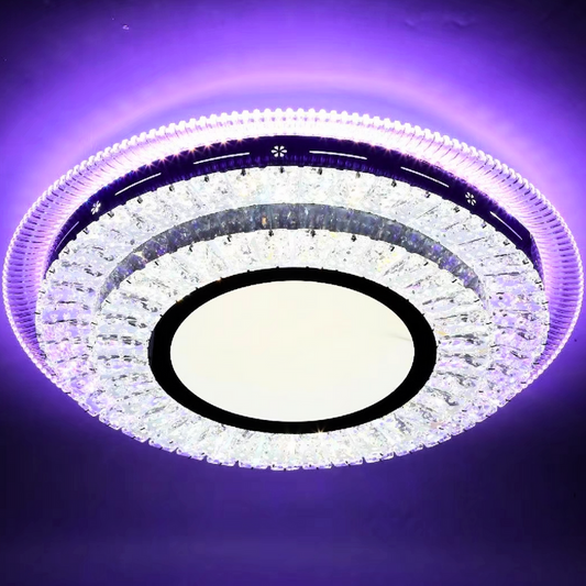 Lustra LED cu telecomanda MIRALUX Krysola, 96W, lumina Rece/Calda/RGB, Dimabila, Negru