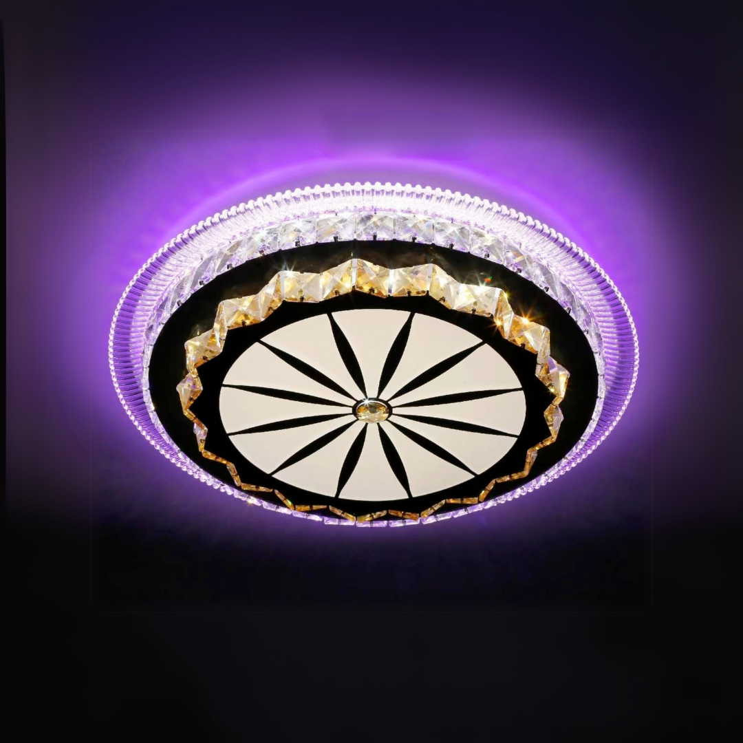 Lustra LED cu telecomanda MIRALUX, 96W, lumina Rece/Calda/RGB, Dimabila, Negru