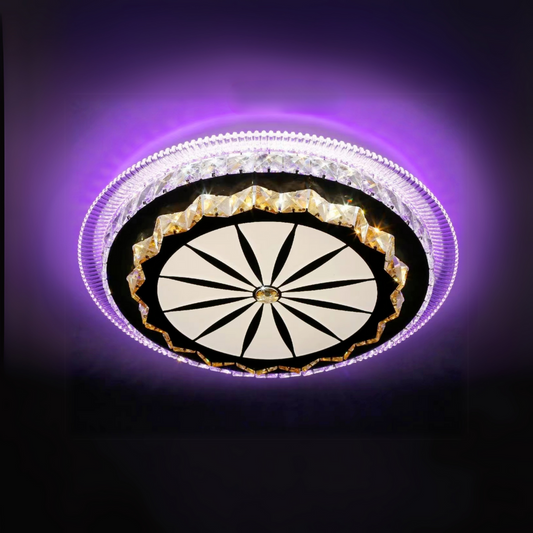 Lustra LED cu telecomanda MIRALUX, 96W, lumina Rece/Calda/RGB, Dimabila, Negru