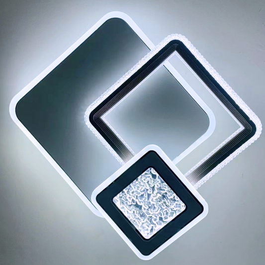 Lustra LED NYXORA Quad, 36W, 3 Patrare, lumina Rece/Calda/Neutra, Negru