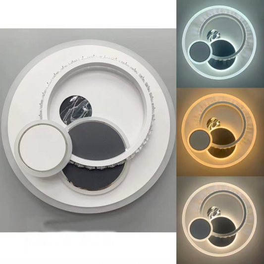 Lustra LED HELIOX, 43W, 4 Cercuri, lumina Rece/Calda/Neutra, Negru