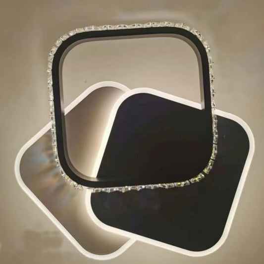 Lustra LED PRISMIQ, 34W, 3 Patrate, lumina Rece/Calda/Neutra, Negru