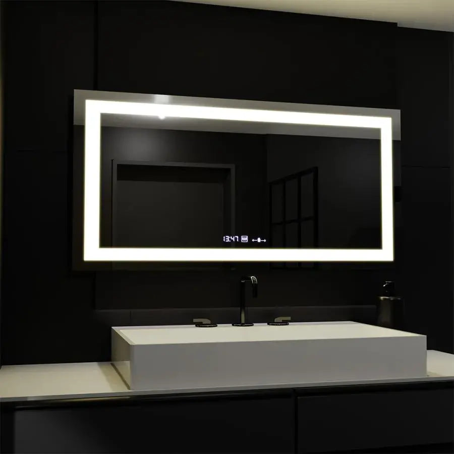 Oglinda LED Rectangulara, 160x80cm, Verite MotionGlow Marcello, Sistem Dezaburire, Ceas & Termometru, Dimabila