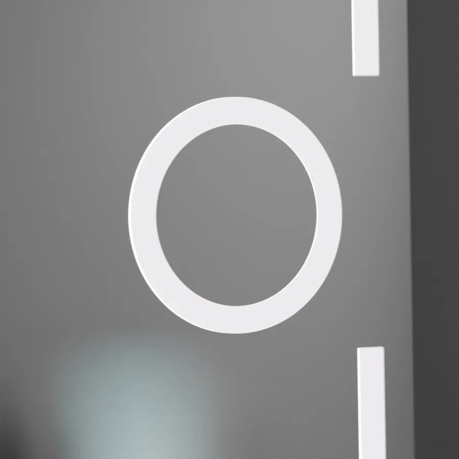 Oglinda LED Rectangulara, 50x70cm, Eclat MotionGlow Marcello, Sistem Dezaburire, Ceas & Termometru, Lupa Cosmetica, Dimabila