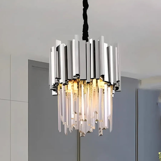 Candelabru Cristal BLOIS Nobile 5xE14, Diametru 40cm, Argintiu, Inaltime Reglabila