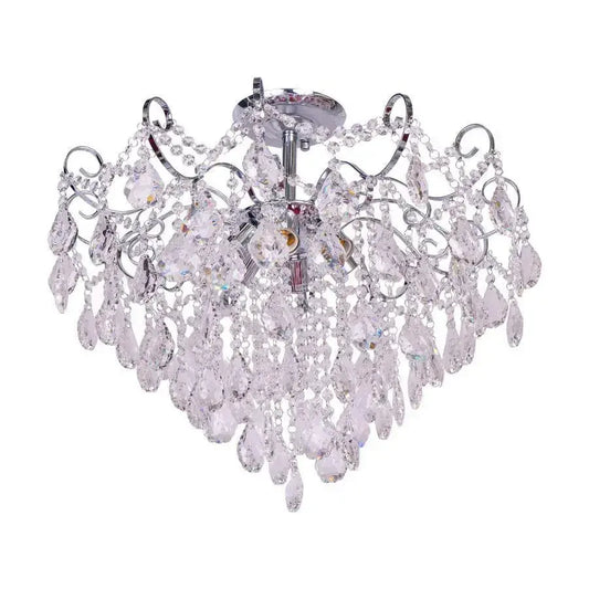 Candelabru Cristal Carson 6x E27 Argintiu