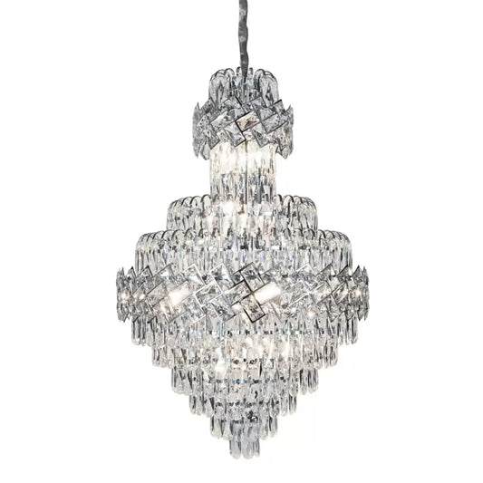 Candelabru Cristal WINDSOR Grande Supremo 10xE14, Diametru 60X90cm, Crom Lucios, Inaltime Reglabila