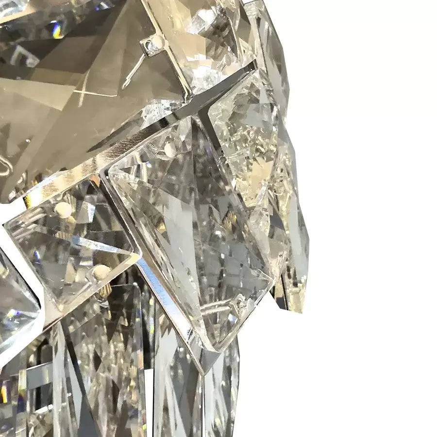 Candelabru Cristal WINDSOR Nobile 5xE27, Diametru 40cm, Crom Lucios, Inaltime Reglabila