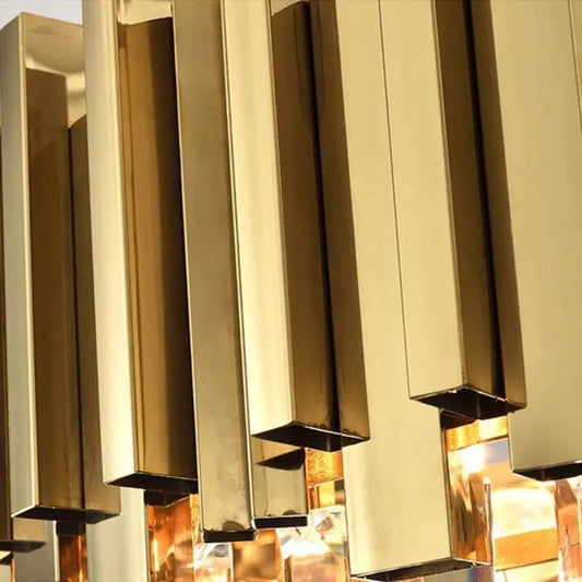 Candelabru GRAZIA Damon, Diametru 40cm, 5x E14 Auriu, Inaltime Reglabila