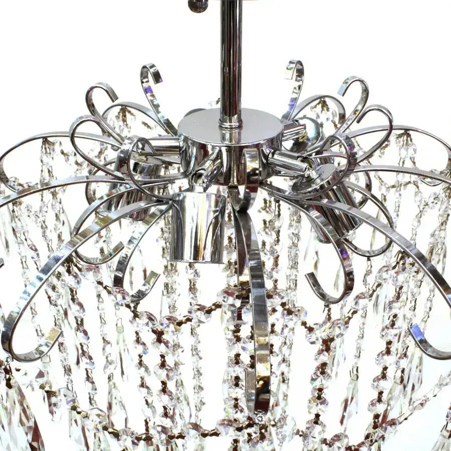 Candelabru Cristal EGO 5x E27, Diametru 47cm, Crom Lucios