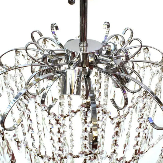 Candelabru Cristal EGO 5x E27, Diametru 47cm, Crom Lucios