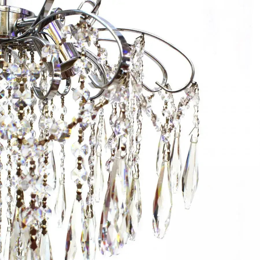 Candelabru Cristal EGO 5x E27, Diametru 47cm, Crom Lucios