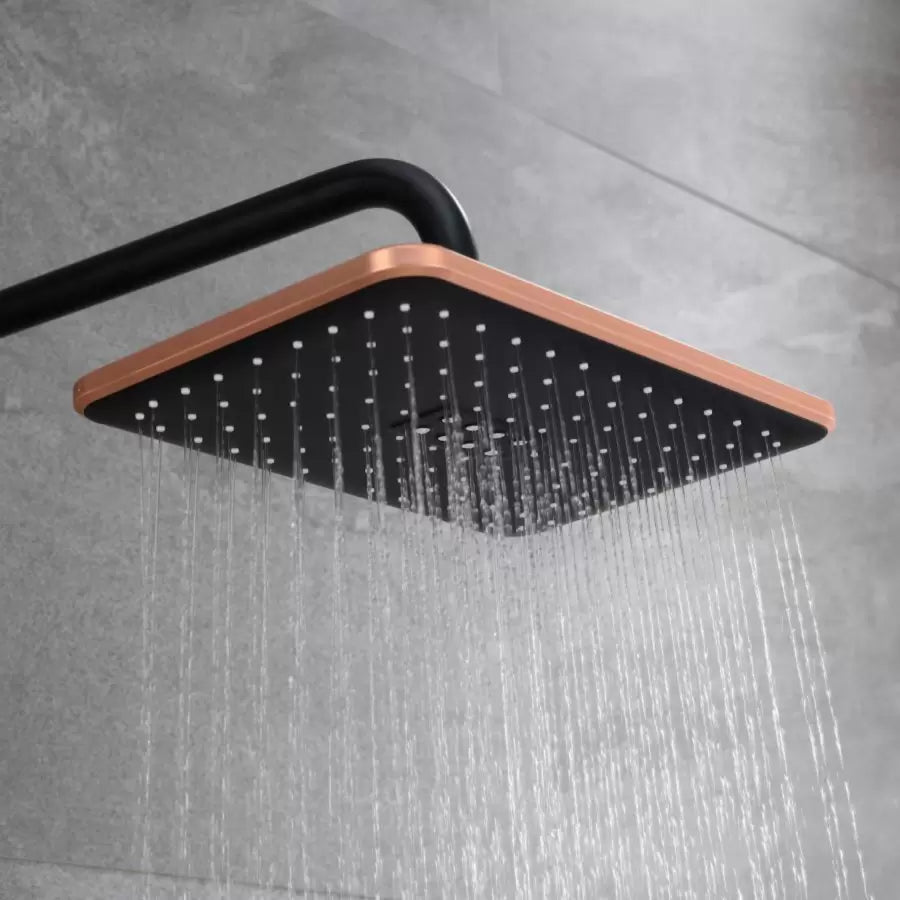 Coloana Dus, Alama Sanitara, Negru cu Roz-Gold, 10010H-M