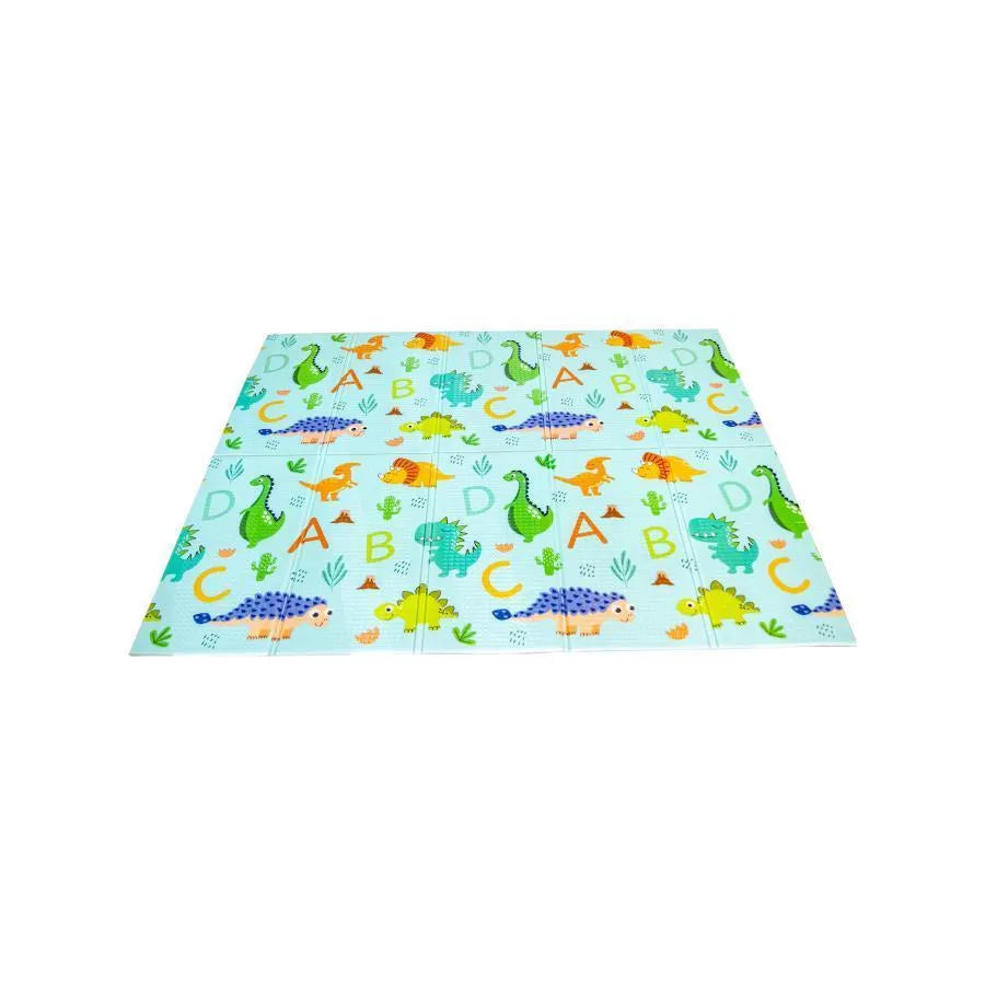Covor Pliabil Dublu cu Dinozauri si Animalute Salbatice, Multicolor, Spuma