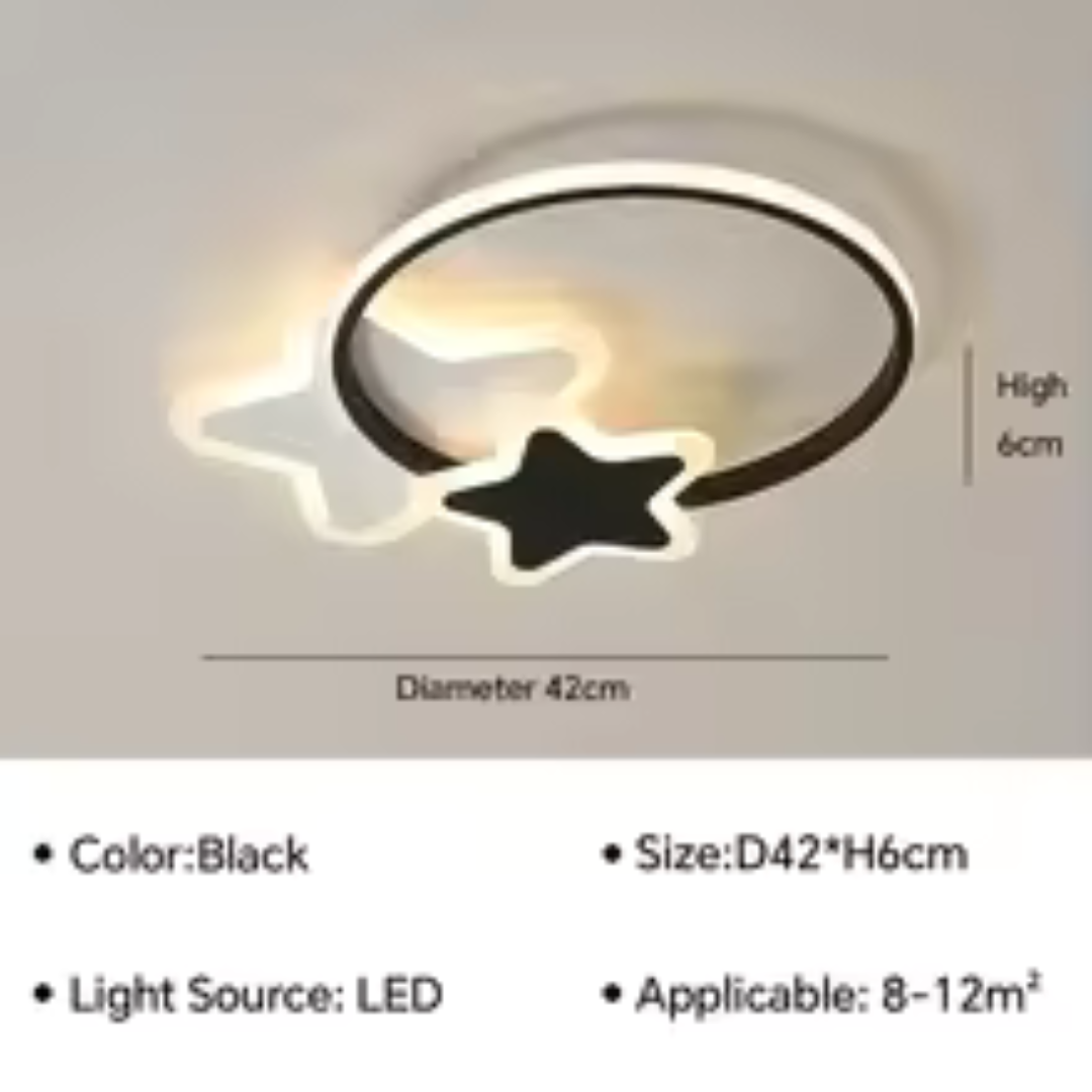 Lustra LED cu telecomanda SANDRINA, 106W,  lumina Rece/Calda/Neutra, Dimabila, Negru Alb
