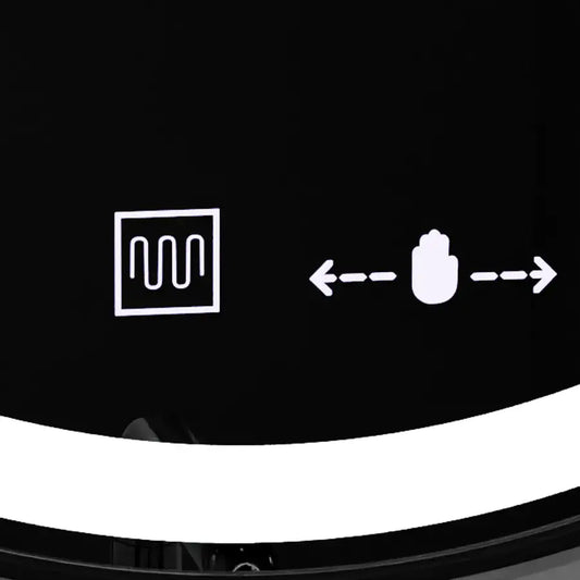 Oglinda LED Rotunda, 60cm, Micah Senzor MotionGlow Marcello, Sistem Dezaburire, Ceas & Termometru, Lupa Cosmetica, Dimabila