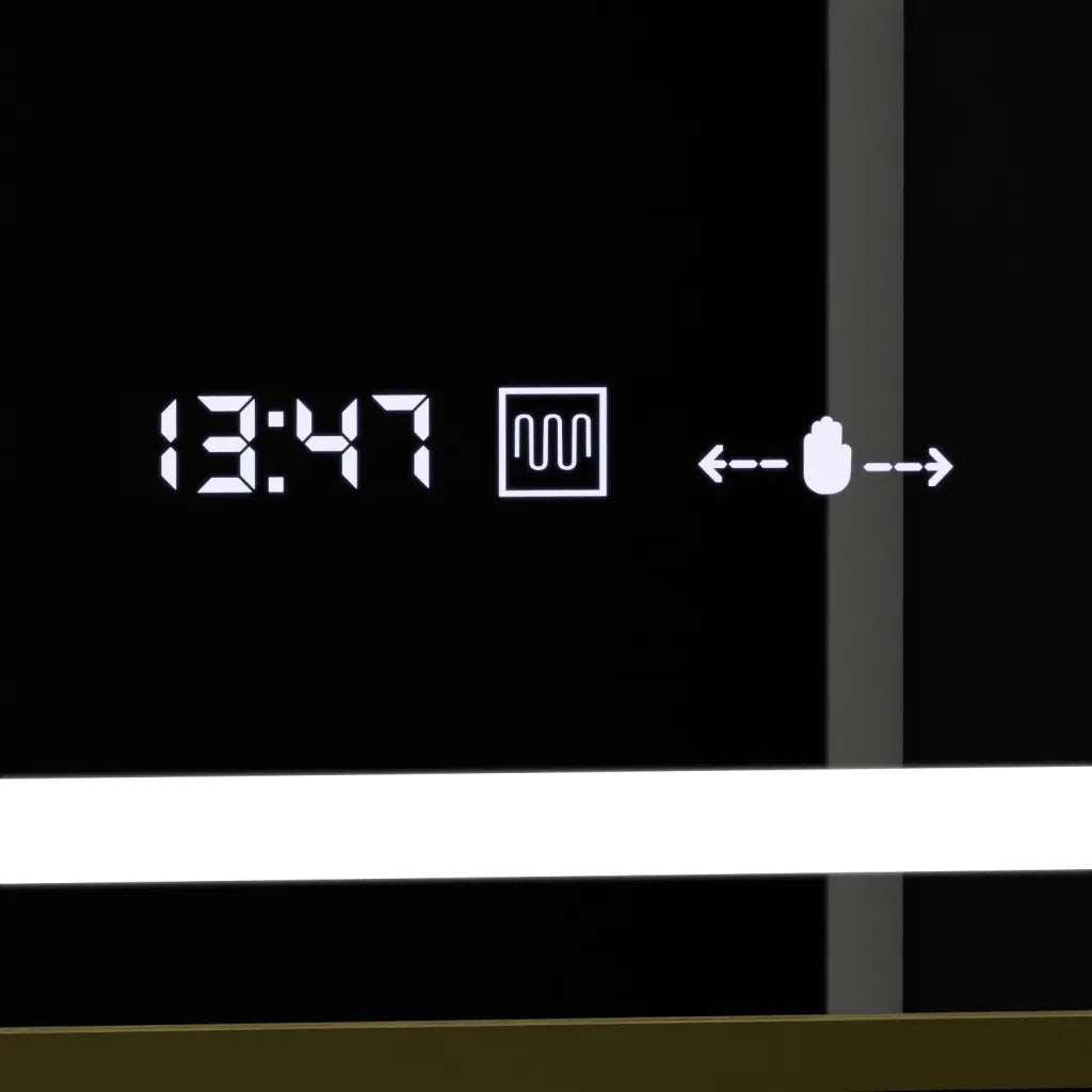 Oglinda LED Rectangulara, 100x80cm, Verite Royale Gold Motion Glow Marcello, Sistem Dezaburire, Ceas & Termometru, Dimabila