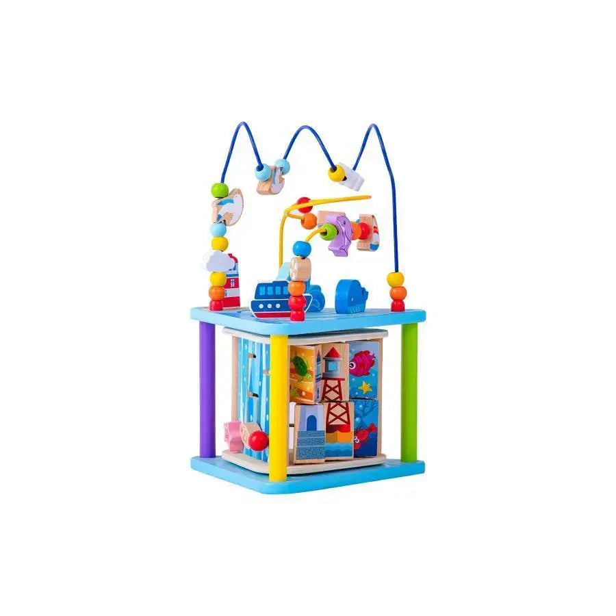 Joc Educativ Montessori cu Tematica Ocean, Multifunctional, Multicolor, Lemn