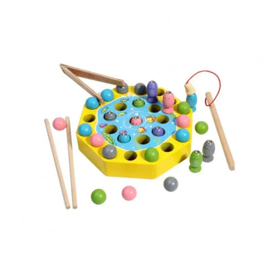 Joc Interactiv Hexagonal tip Pescuieste Pestisorii, Multicolor, Lemn