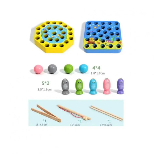 Joc Interactiv Hexagonal tip Pescuieste Pestisorii, Multicolor, Lemn