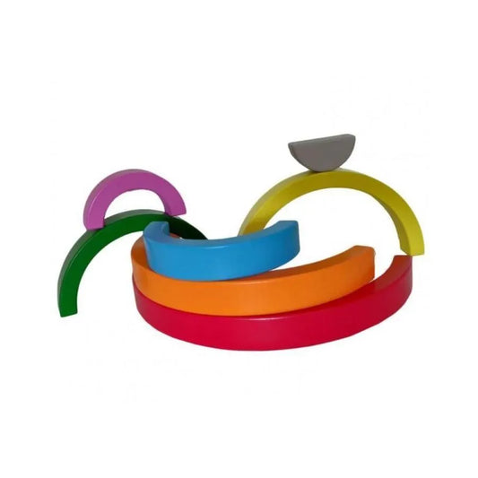 Joc tip Curcubeu, Multicolor, 7 Piese, Lemn