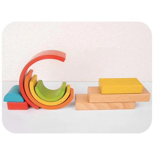 Joc tip Puzzle Curcubeul Fermecat, 10 Piese, Multicolor, Lemn