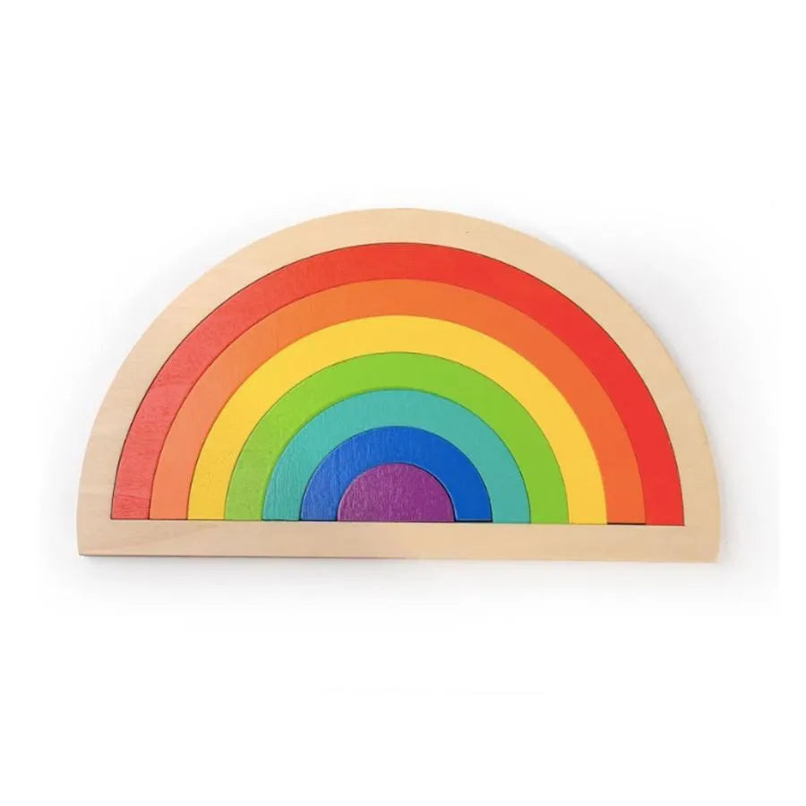 Joc tip Puzzle Curcubeul Multicolor, 8 Piese, Lemn