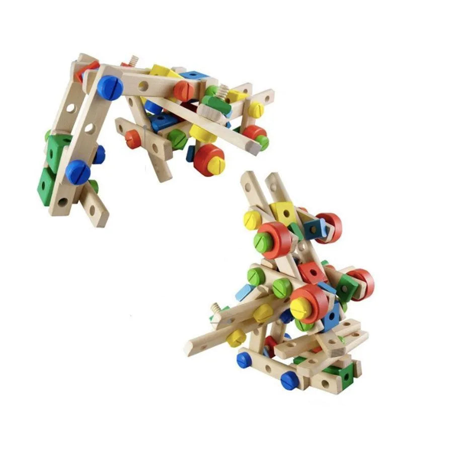 Joc tip Puzzle Multifunctional de Asamblare a Pieselor, 78 Piese, Multicolor, Lemn