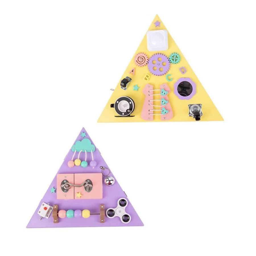 Jucarie Educativa Montessori Piramida Multifunctionala, Multicolor, Lemn si Plastic