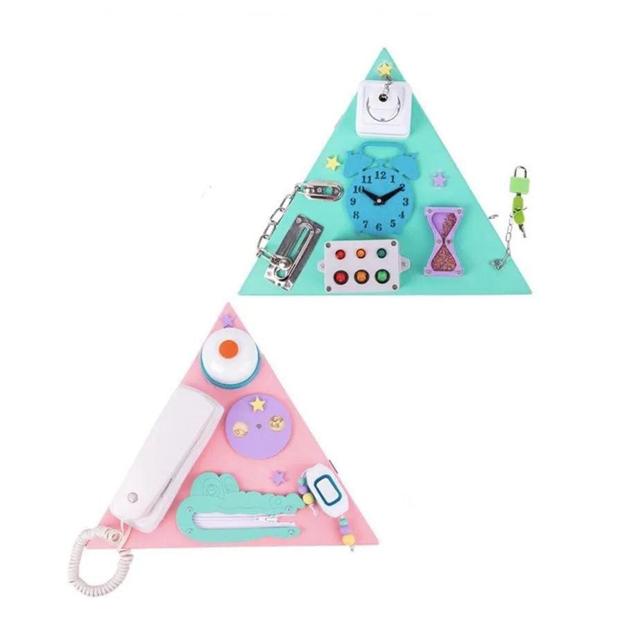 Jucarie Educativa Montessori Piramida Multifunctionala, Multicolor, Lemn si Plastic