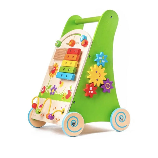 Jucarie Educativa Montessori tip Premergatorul Activitatilor, 12 Piese, Multicolor, Lemn