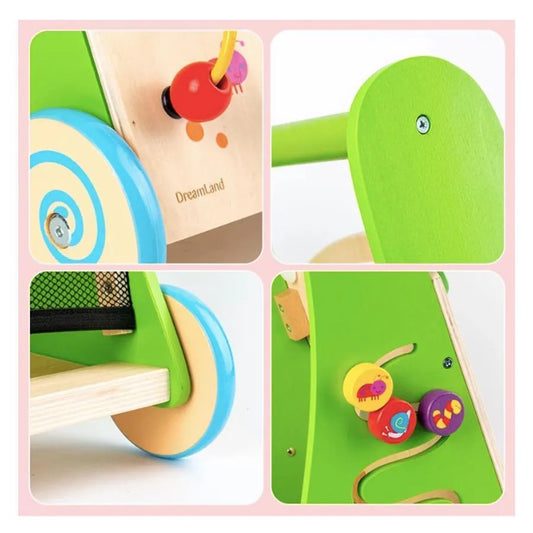 Jucarie Educativa Montessori tip Premergatorul Activitatilor, 12 Piese, Multicolor, Lemn