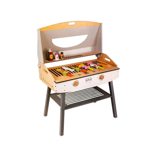 Jucarie tip Barbecue Grill, 35 Piese, Multicolor, Lemn