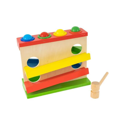Jucarie tip Bilutele Saritoare Multicolore, 6 Piese, Lemn
