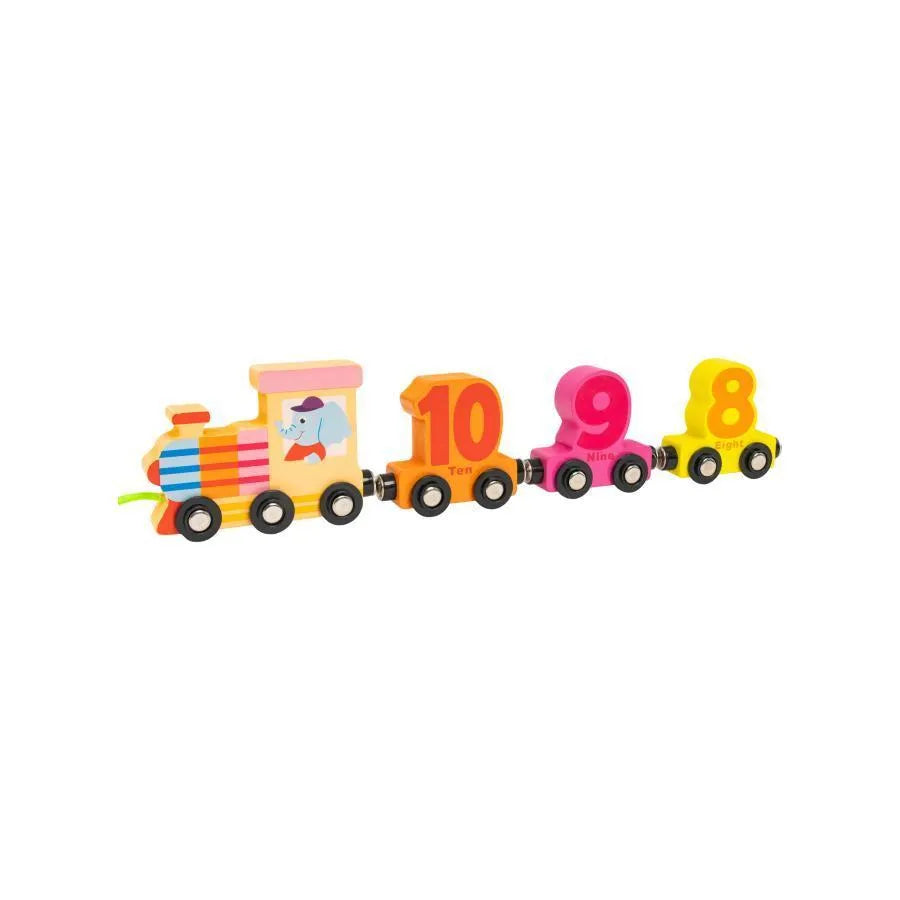 Jucarie tip Trenuletul Magnetic cu Cifre si Diverse Imagini, Multicolor, 27 Piese, Lemn si Plastic