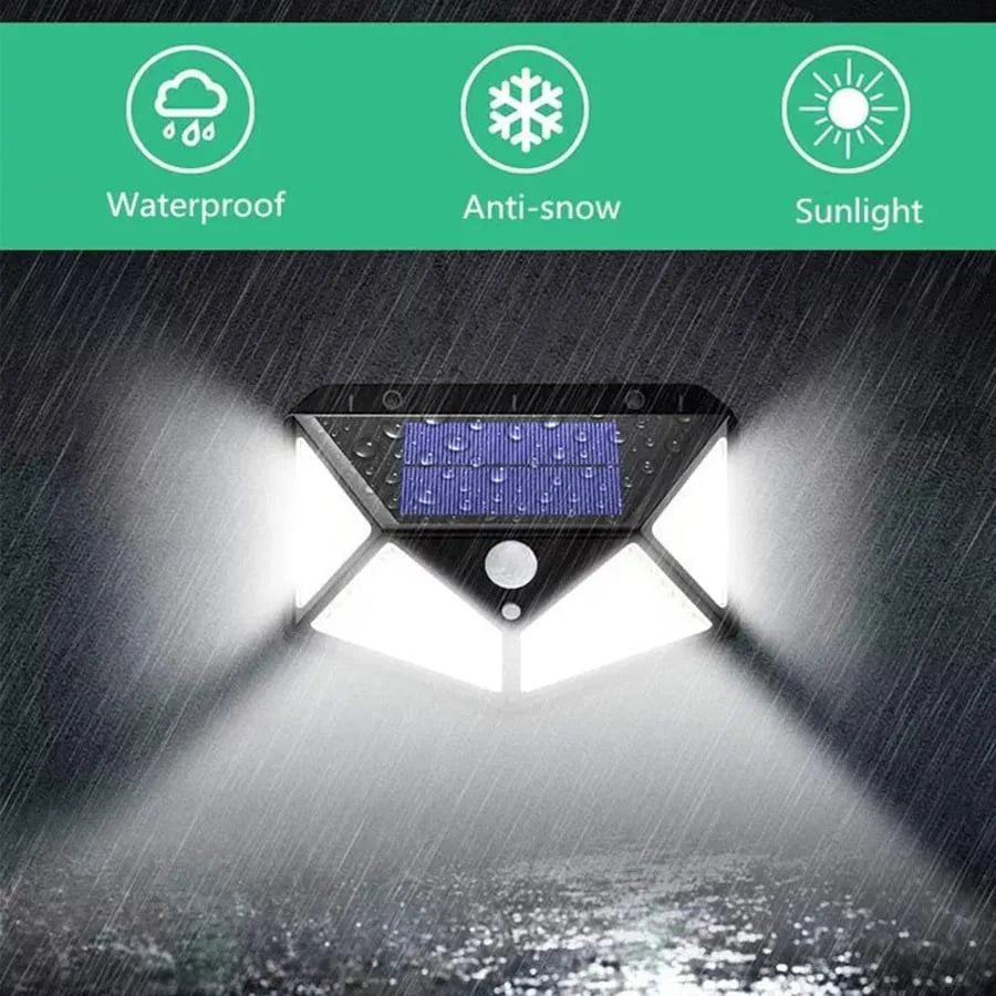 Lampa Solara cu Senzor de Miscare, 100 LED-uri, 20W, IP.65, Negru