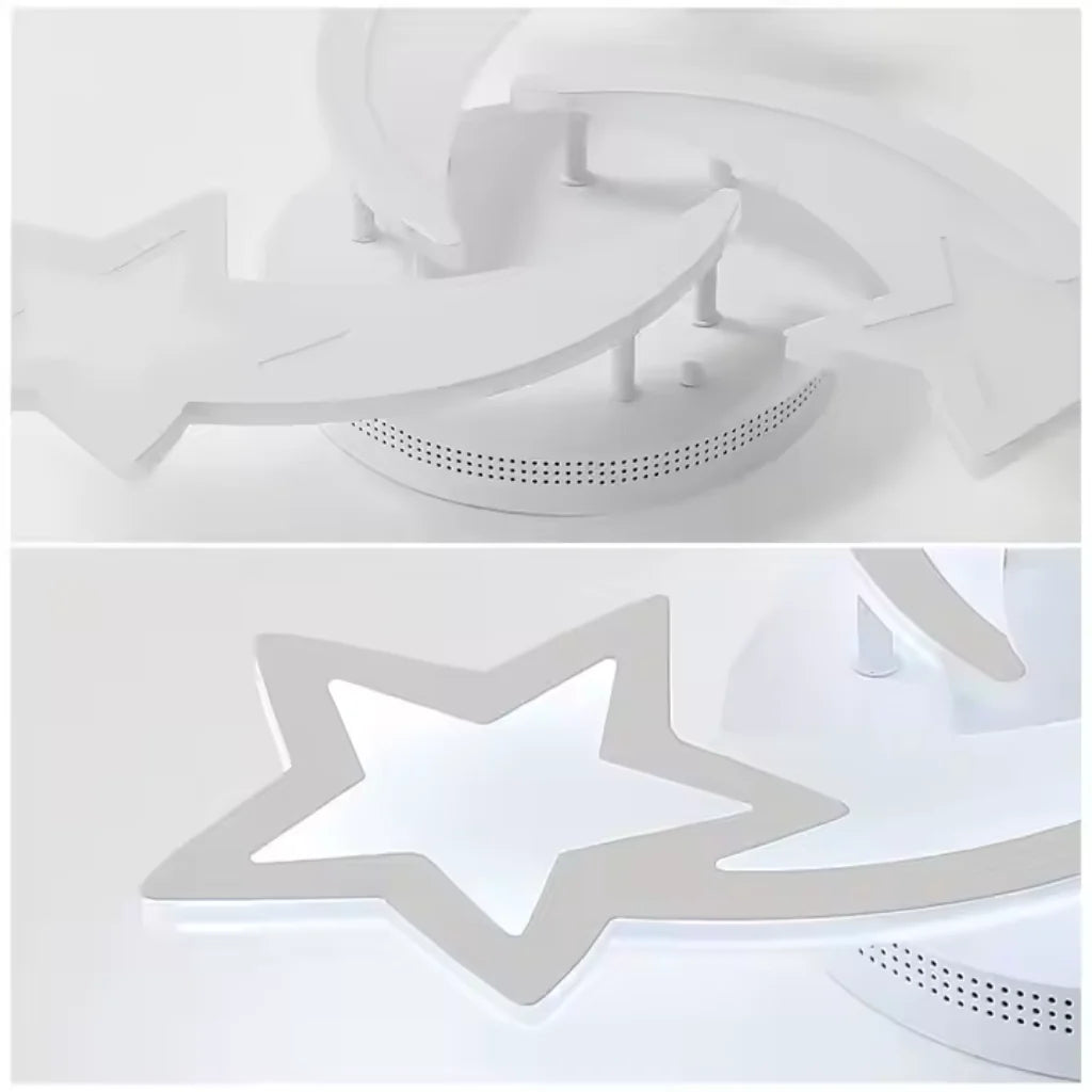 Lustra LED cu telecomanda IPOMOEA, 48W, 3 Stele, lumina Rece/Calda/Neutra, Dimabila, Alb