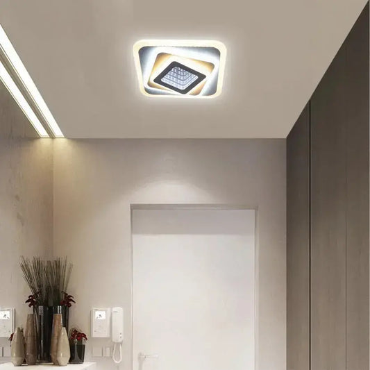 Lustra LED NEXA Patrat 3D, 36W, Alb, Lumina Rece/Calda/Neutra