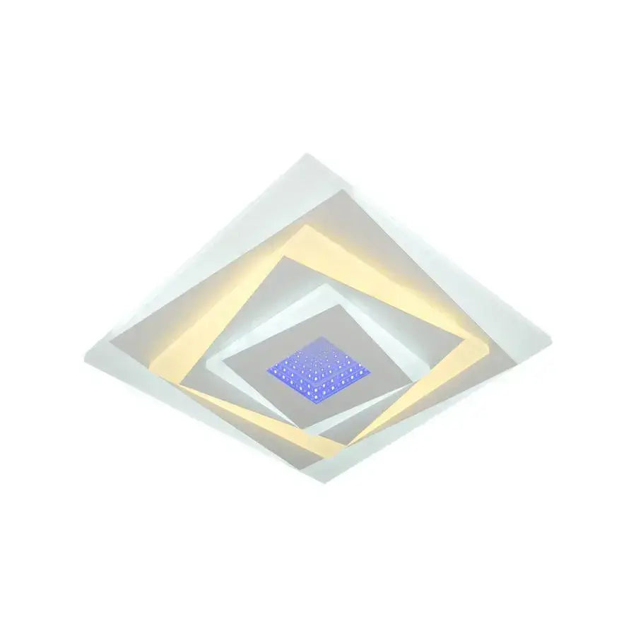 Lustra LED NIVARA RGB 3D, 20W, lumina Rece/Calda/Neutra, Alb