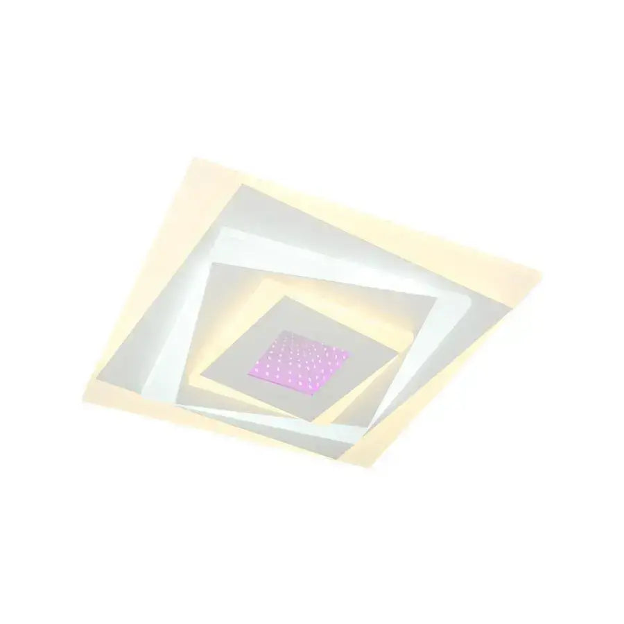 Lustra LED NIVARA RGB 3D, 20W, lumina Rece/Calda/Neutra, Alb