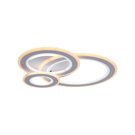 Lustra LED  KYLIE, 77W, 3 Cercuri, lumina Rece/Calda/Neutra, Alb