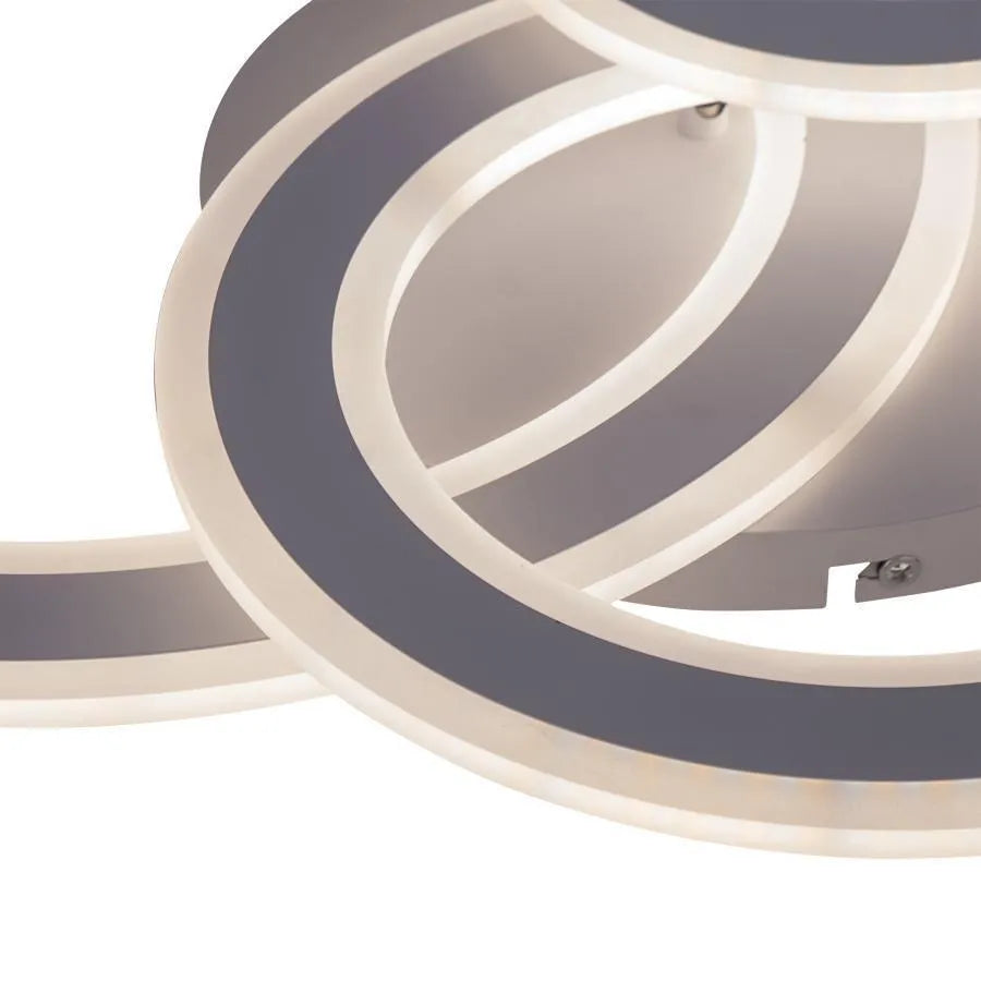 Lustra LED  KYLIE, 77W, 3 Cercuri, lumina Rece/Calda/Neutra, Alb